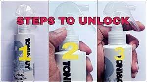 Unlock by lightly pushing downward on the raised tab with a fingernail until it snaps. How To Open Tony Guy Heat Protection Mist Simple Steps Youtube