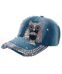 Women Men Owl Denim Rhinestone Baseball Cap Snapback Hip Hop Flat Casual Hat Blue Cw182agkd0k Womens Baseball Cap Denim Baseball Cap Baseball Caps Fashion
