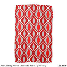 Over 20 years of experience to give you great deals on quality home products and more. Mid Century Modern Diamonds Red Gray Grey Towel Zazzle Com Gray Towels Modern Diamonds Mid Century Modern Style