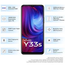 Vivo Y33s (Mirror Black, 8GB RAM, 128GB ...