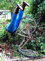Bicycle Accident Man Mine Decoration Jardin Jardin Recycle Epouvantail De Jardin