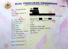 That is transfer ownership from the previous owner to yourself. Car Ownership Transfer No Need Go Jpj