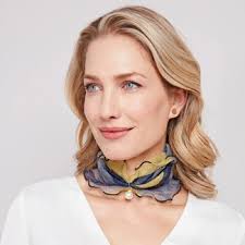 Magnet-Schal blau-geblümt