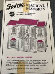 Assembly Instructions Only 1990 Barbie Magical Mansion 4438 Scroll Logo Furnished Mattel Ebay Instruction Barbie Mansions