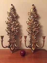 I have an old house with black metal boxes on which there were old wall scones. Syroco Mirror Ornate Gold Home Interiors Homco 25 1 2 X 16 2314 Excellent Wall 84 99 House Interior Candle Holder Wall Sconce Candle Wall Sconces