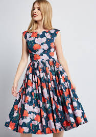 Fabulous Fit And Flare Dress With Pockets In Navy Flare Dress Fit N Flare Dress Fit And Flare Dress