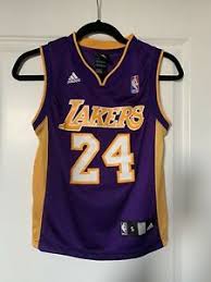 Outerstuff lebron james los angeles lakers #23 yellow youth icon edition swingman jersey. Adidas Lakers Kobe Bryant Purple Yellow Jersey Number 24 Sz Small Ebay