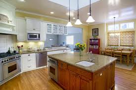 yellow walls and white cabinets in