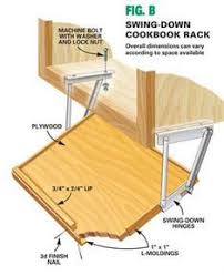 Plans For A Flip Down Under The Upper Cabinet Cookbook Holder I Really Want To Make One Of These Kitchen Cabinet Storage Diy Kitchen Storage Cookbook Holder