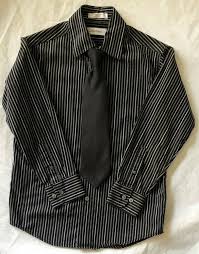 Boys Calvin Klein Dress Shirt And Tie Size 8 Black Formal Calvinklein Dressy In 2020 Boys Dress Pants Dress Shirt And Tie Boys Dress Shirts