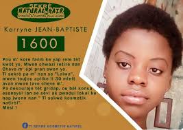SEKRÈ NATURAL HAIR STORIES AND PHOTO CHALLENGE KARRYNE JEAN-BAPTISTE 1600  Mwen se Karryne Jean-Baptiste , Pou m' kore fanm ke yap rele tèt kwòt yo,  Mwen chwazi retire nan Cheve m épi