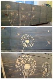 Use Wood Glue To Block Stain Stenciled Furniture Diy Stencil Furniture Garden Art