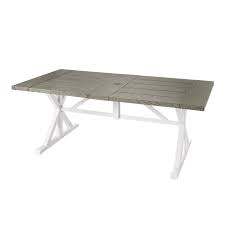 Hampton Bay Beacon Park Gray Rectangular Farmhouse Steel Outdoor Patio Dining Table Fts61192g The Home Depot In 2020 Patio Dining Table Outdoor Farmhouse Table Farmhouse Style Dining Table