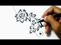 Membuat bunga untuk hiasan kaligrafi menggunakan pensil diatas kertas hvs. Hiasan Pinggir Hiasan Kaligrafi Bunga