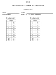 Adakah anda mencari sukan yang memerlukan hubungan pasukan yang positif, membina kemahiran komunikasi yang baik, meningkatkan kekuatan skor meningkat hingga 25. Borang Skor Bola Tampar Kanival Sukan 2011