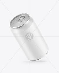 Metallic Drink Can W Matte Finish Mockup In Can Mockups On Yellow Images Object Mockups
