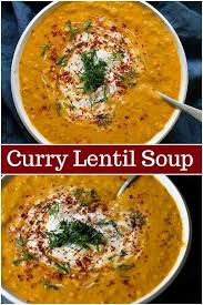 Curry Lentil Soup Is An Easy Soup Recipe That You Can Make With Just A Few Ingredients This Lentil Soup Lentil Soup Recipes Easy Vegan Soup Vegan Lentil Soup
