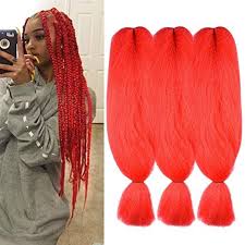 The ends of these dark red braids are curled, giving the style some texture. 3pcs Lot Kanekalon Braiding Hair Extensions 48inch 57g Pcs Synthetic Hair Extensions 57g Braid In Hair Extensions Synthetic Hair Extensions Braided Hairstyles