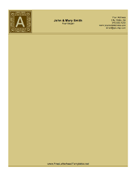 The address should also be at the center (bottom). Monogrammed Letterhead Brown
