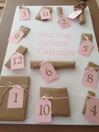 Using your favorite adhesive, apply the 'wedding advent calendar' design. Wedding Advent Calendar Cute Little Presents For The 12 Days Before The Wedding Cute Bridal Shower Gifts Wedding Day Gifts Diy Wedding Presents