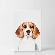 Ships free orders over $39. Smile Art Design Portrait Of Beagle Dog Watercolor Painting Animal Canvas Wall Art Print Pet Owner Dog Lover Mom Dad Gift Office Living Room Bedroom Kids Baby Nursery Room Decor Ready To
