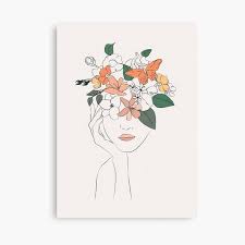 Maybe you would like to learn more about one of these? Flowers Growing From Head Canvas Print By Emunaht Redbubble