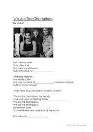 English Esl We Are The Champions Worksheets Most Downloaded 13 Results