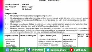 Silabus Bahasa Inggris Kelas 8 Kurikulum 2013 Revisi Terbaru Guru Maju