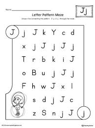 Letter J Pattern Maze Worksheet Letter Worksheets For Preschool Letter J Letter Patterns