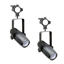 Chauvet Dj Led Pinspot 2 Pack Lights For Mirror Ball Clamps Bundle