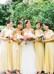 Bridesmaids In Yellow Dresses A Whimsical Musical Wedding At Reddot Dempsey Calvin And Alarice Yellow Wedding Colors Bridesmaid Dresses Wedding