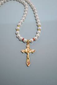 Girl S Gold First Communion Necklace Catholic Gold Crucifix Communion Necklace Gifts Girl S First Communion Communion Necklace Gift Necklace Communion Jewelry