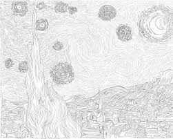 Free Art History Coloring Pages Van Gogh Coloring Starry Night Van Gogh Free Art
