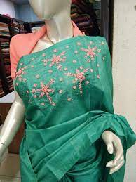 The embroidery job works on saree in chennai done at manpasand are just meant to be different and classy. Simple Designer Saree Blouse Patterns Saree Embroidery Design Saree Designs