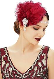 BABEYOND Women's Ostrish Feather Crystal Teal Headband Wedding Bridal  Feather Headband Flapper Headpiece 1920s