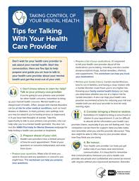 Primary care, health promotion, teams of practitioners first level of contact of the individual, the vamily and the community with teh national health system brining healthcare as close as possible to. Nimh Taking Control Of Your Mental Health Tips For Talking With Your Health Care Provider