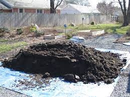 3 Cubic Yards Of Soil Mix 1 2 Top Soil 1 4 Leafgro And 1 4 Composted Cow Manure Now To Fill The Raised Beds I Have Backyard Farming Backyard Garden Photos