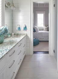 We are loving the new beach themed bathroom. Recycled Sea Glass Style Countertop Ideas For Kitchen Bath Vanity By Vetrazzo Vanity Countertop Ideas Bathroom Styling Replacing Kitchen Countertops