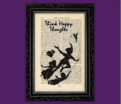 Peter Pan Vintage Dictionary Page Style Never Say By Alyssa Clark Peter Pan Silhouette Peter Pan Art Vintage Dictionary
