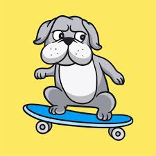 cartoon animal design bulldog skateboarding cute mascot logo 4600385 Vector  Art at Vecteezy