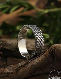 Fish Scales Ring Unique Men S Band Sterling Silver Band Fischer Ring Unusual Wedding Band 8mm Wide Band Men S Silver Wedding Band Mens Silver Wedding Bands Silver Wedding Bands Sterling Silver Bands
