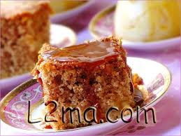 كاتو التفاح بالصوص الذهبي لقمة طيبة desserts food recipes
