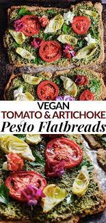 Floral Tomato Artichoke Pesto Flatbread Emilie Eats Recipe Vegan Party Food Vegan Recipes Easy Vegetarian Recipes