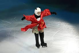 See Mikhail Shaidorov skate in panda costume at Exhibition Gala