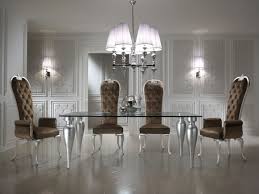 Italian Designer Silver Leaf Glass Dining Table Set Juliettes Interiors