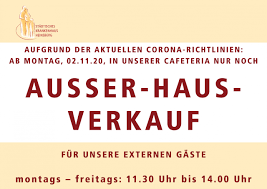 Genießen sie unsere speisen und menüs auch bei ihnen zu hause oder auf ihrer veranstaltung. Cafeteria Ausser Haus Verkauf Ab Montag 02 11 2020 Krankenhaus Heinsberg