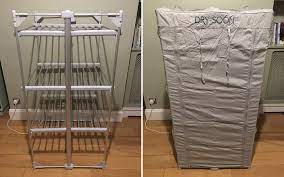 White wall retractable accordion drying rack this easy to assemble accordion drying rack this easy to assemble accordion drying rack from danya b, is an attractive, functional space saver for your laundry room or bathroom. The Best Heated Clothes Airer