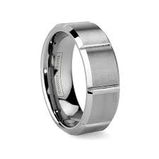 8mm Brushed Notched Tungsten Wedding Band For Men Tungsten Mens Rings Tungsten Wedding Bands Mens Wedding Bands Tungsten