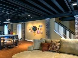 Best Cheap Basement Ceiling Ideas When It Comes To Finishing Off Your Basement And Finding The Ri Exposed Basement Ceiling Basement Remodeling Basement Design