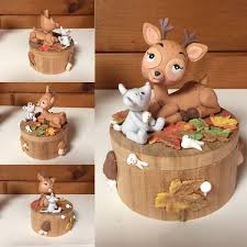 Boite A Dents En Bois Tourne Animaux De La Foret Animaux Foret Porcelaine Froide Boite